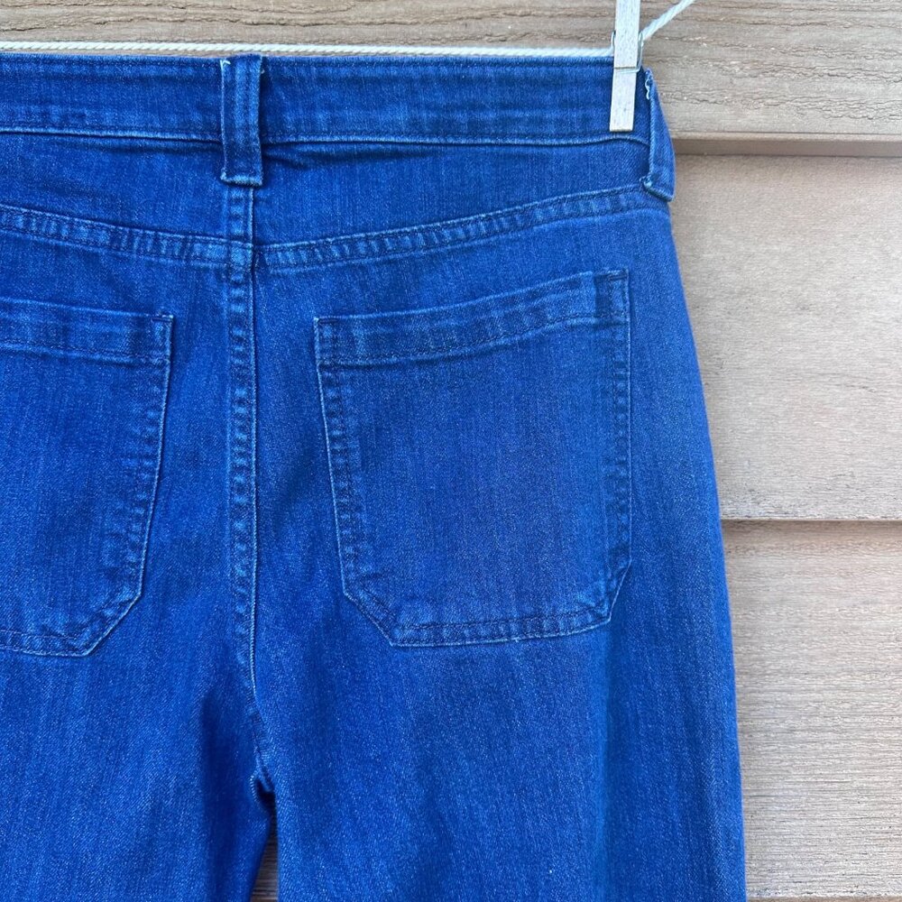 GAP Womens Wide-Leg Dark Indigo Denim Pants Size 27 High-Rise Button Detail Cott - Picture 11 of 13